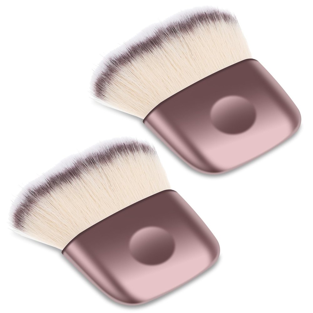 2Pcs Mini Makeup Brushes, Small Blush Brush Travel Size Powder Brushes Portable Makeup Brush Set, Multi-functional Beauty Tool for Loose Powder & Blush, Soft Hair, Black