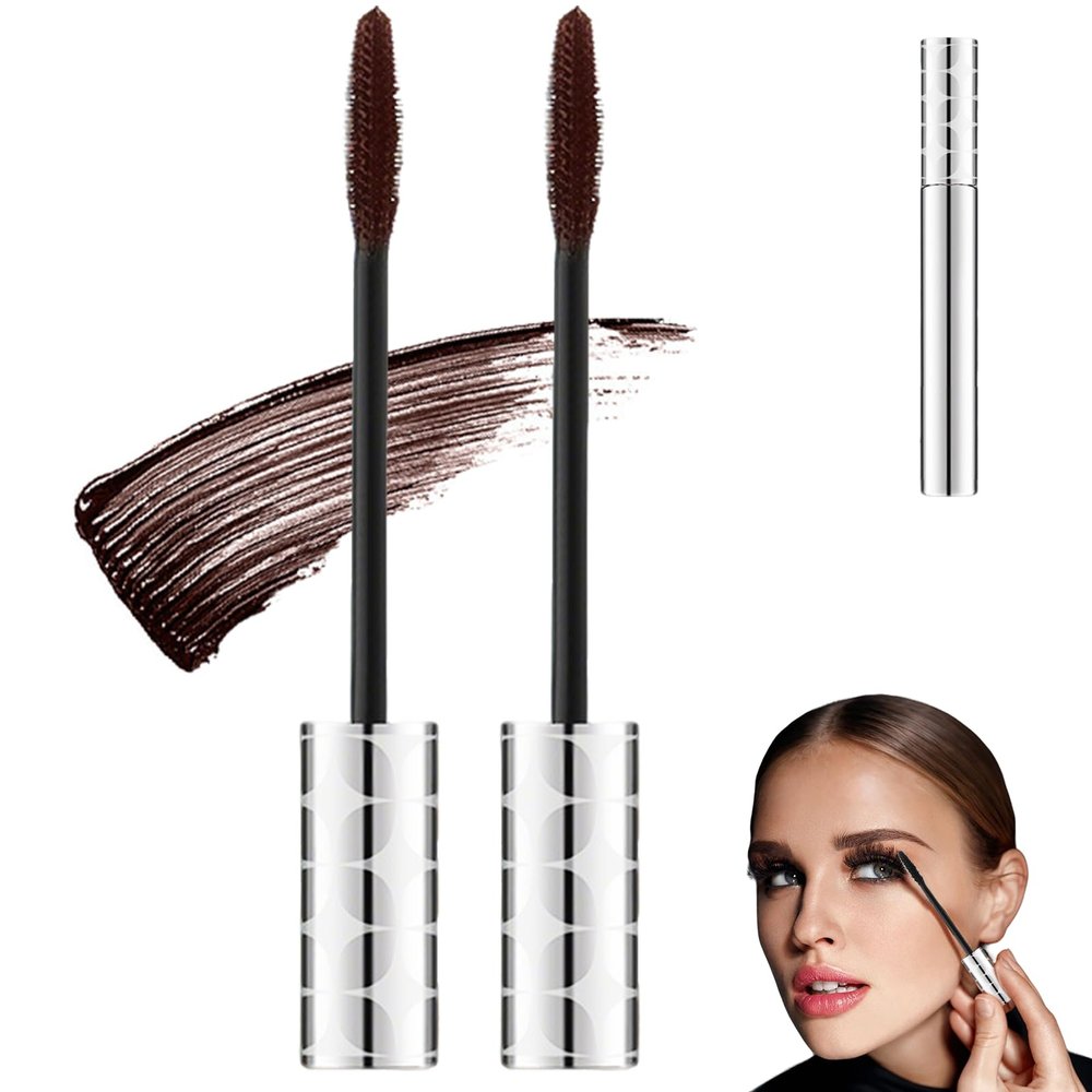 Mascara for Older Women 60 Plus, 2025 Upgrade Mascara Volume and Length for Mature Women with Thinning Lashes, Waterproof Long Lasting Non Clumping for Eyelash Makeup (2Pcs-Brown)