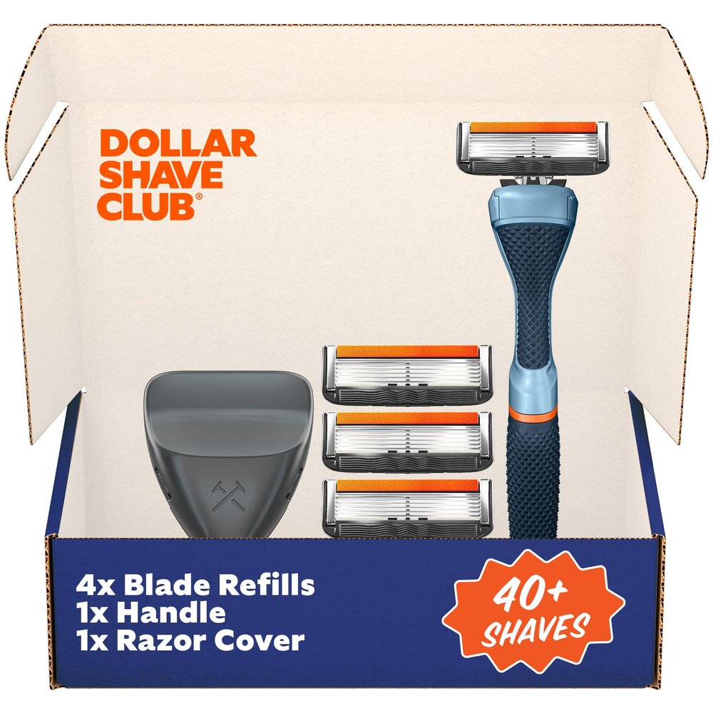 Dollar Shave Club | Travel Shave Set (Blue) | 6 Blade Travel Razor Kit