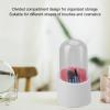 360 Rotating Makeup Brush Holder Organizer with 8pcs Brushes and Transparent Lid, 7 Slot Cosmetic Storage Set (Pink) view 4
