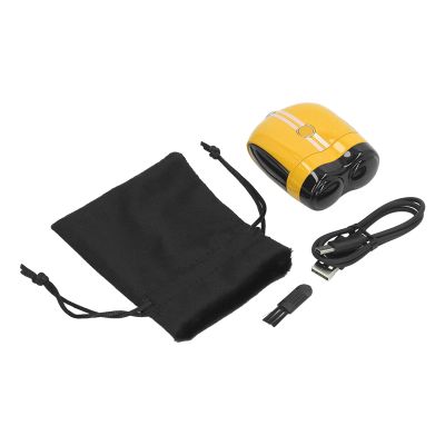 Electric Mini Beard Shaver C Charging Curved Net IPX7 Beard Clipper (Yellow)