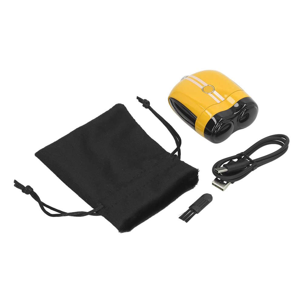 Electric Mini Beard Shaver C Charging Curved Net IPX7 Beard Clipper (Yellow)