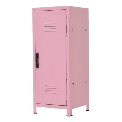 10.5x10.5x27cm Mini Iron Cosmetic Organizer for Playroom, Rustproof and Dustproof, Box, Pink