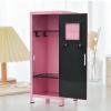 10.5x10.5x27cm Mini Iron Cosmetic Organizer for Playroom, Rustproof and Dustproof, Box, Pink view 2