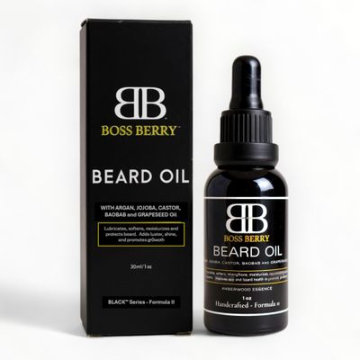 BOSS BERRY Luxury Beard Oil for Men | Luxury Beard Care Amberwood Essence/All Hair Types