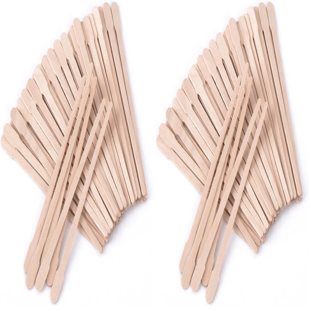 Whaline Wax Spatulas 800 Packs Small Wooden Waxing Applicator Sticks Face & Eyebrows Hair Removal Sticks