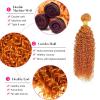 10A Brazilian #350 Orange Jerry Curly Human Hair Bundles 26 28 30 Inch 3 Bundles Long Ginger Red Kinky Curly view 2