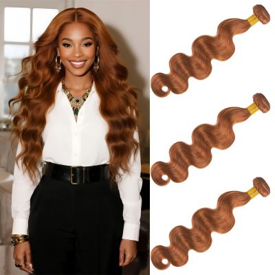 10A Grade #30 Chocolate Brown Body Wave Human Hair Bundles 22 24 26 Inch 3 Bundles Deal Honey Brown Brazilian