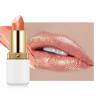 Frosted Shimmer Lipstick, Orange Gold Metallic Glitter Lip Gloss for Women view 1