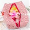PAZIMIIK 2PCS Cozy Makeup Bag Small Aesthetic Travel Zipper Cosmetic Pouch for Women Make Up Beauty Accessories Brushes, Stripe Red view 2