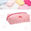 PAZIMIIK 2PCS Cozy Makeup Bag Small Aesthetic Travel Zipper Cosmetic Pouch for Women Make Up Beauty Accessories Brushes, Stripe Red view 4