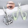 Eyebrow Trimmer 3pcs stainless steel eyebrow scissors, equipped with scissors, eyebrow trimmer and tweezers, create exquisite eyebrows.(Green) view 2