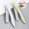 Eyebrow Trimmer 3pcs stainless steel eyebrow scissors, equipped with scissors, eyebrow trimmer and tweezers, create exquisite eyebrows.(Green) view 4
