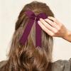30 PCS College Style Cheer Bows Collegiate Long Tail Skinny Cheer Bow Elastic Hair Tie Bows for Teens Girls Softball Competition Sports Cheerleaders (maroon) view 4