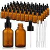 KEYWING 50 Pack 1/2oz Eye Dropper Bottles  15ml Leakproof Amber Glass Bottles for Essential Oils, Tinctures, Hair Oils, Travel Liquids view 1