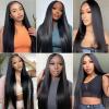 10A Grade Straight Human Hair Bundles 22 24 26 Inch 3 Bundles Deal 1B Natural Color Brazilian Virgin Hair Silky view 2