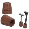 Linkidea 2 Pack Toothbrush & Razor Stand, Shaving Holder for Bathroom Counter, Compatible with Gillette Vector 3, Harry's 5 Blade (Brown) view 1