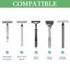 Linkidea 2 Pack Toothbrush & Razor Stand, Shaving Holder for Bathroom Counter, Compatible with Gillette Vector 3, Harry's 5 Blade (Brown) view 2
