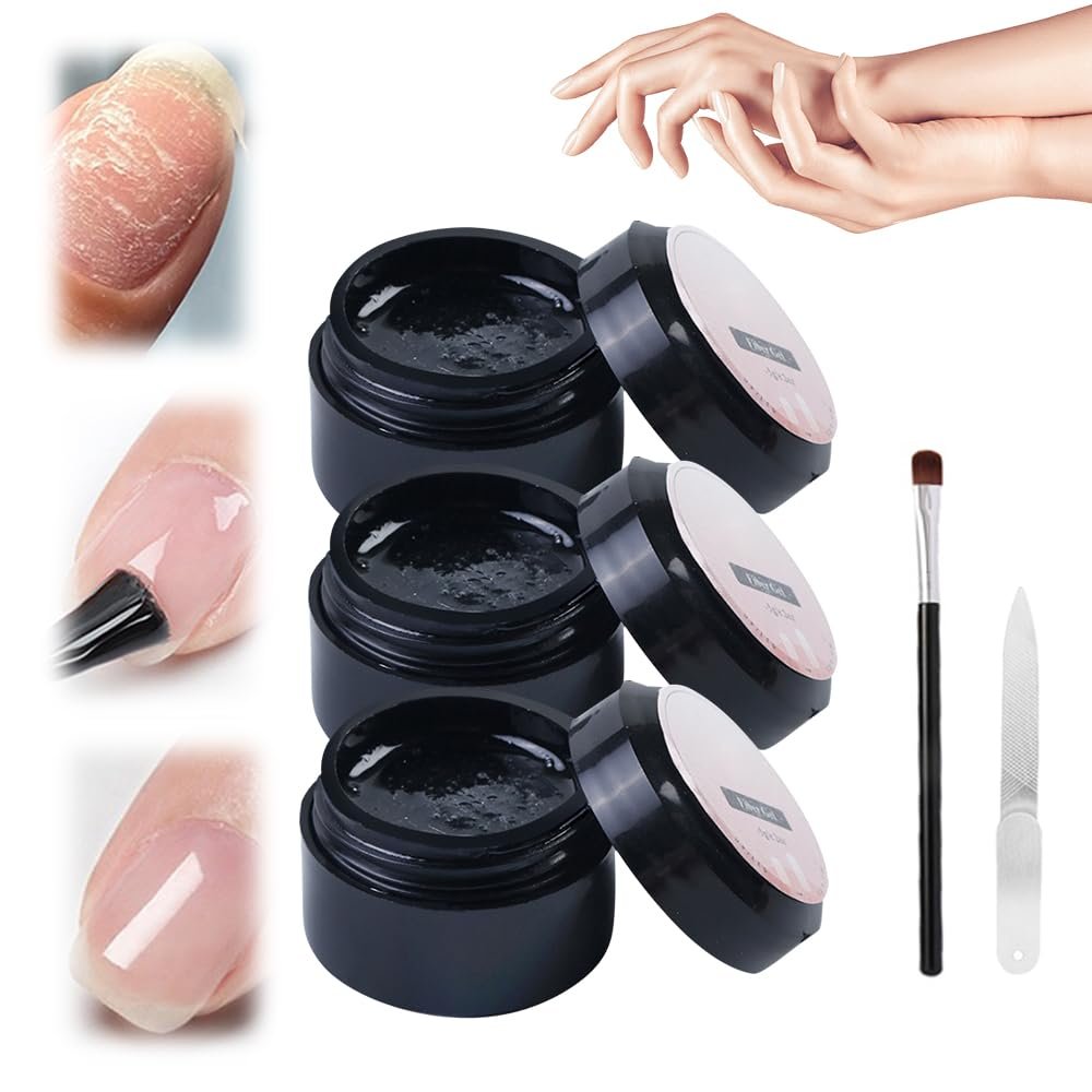 Nail Repair Protection Gel, 2025 New Nail Repair Kit for Split Nail, Instant Cracked Nail Repair Gel, Broken Nail Repair Kit for Natural Nails, Nails Quick Fix Kits for Women Makeup Gadget(3 Sets)