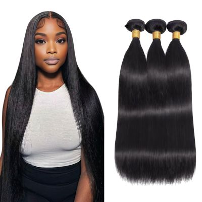 10A Grade Straight Human Hair Bundles 8 10 12 Inch 3 Bundles Deal 1B Natural Black Brazilian Virgin Hair Silky