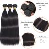 10A Grade Straight Human Hair Bundles 8 10 12 Inch 3 Bundles Deal 1B Natural Black Brazilian Virgin Hair Silky view 3