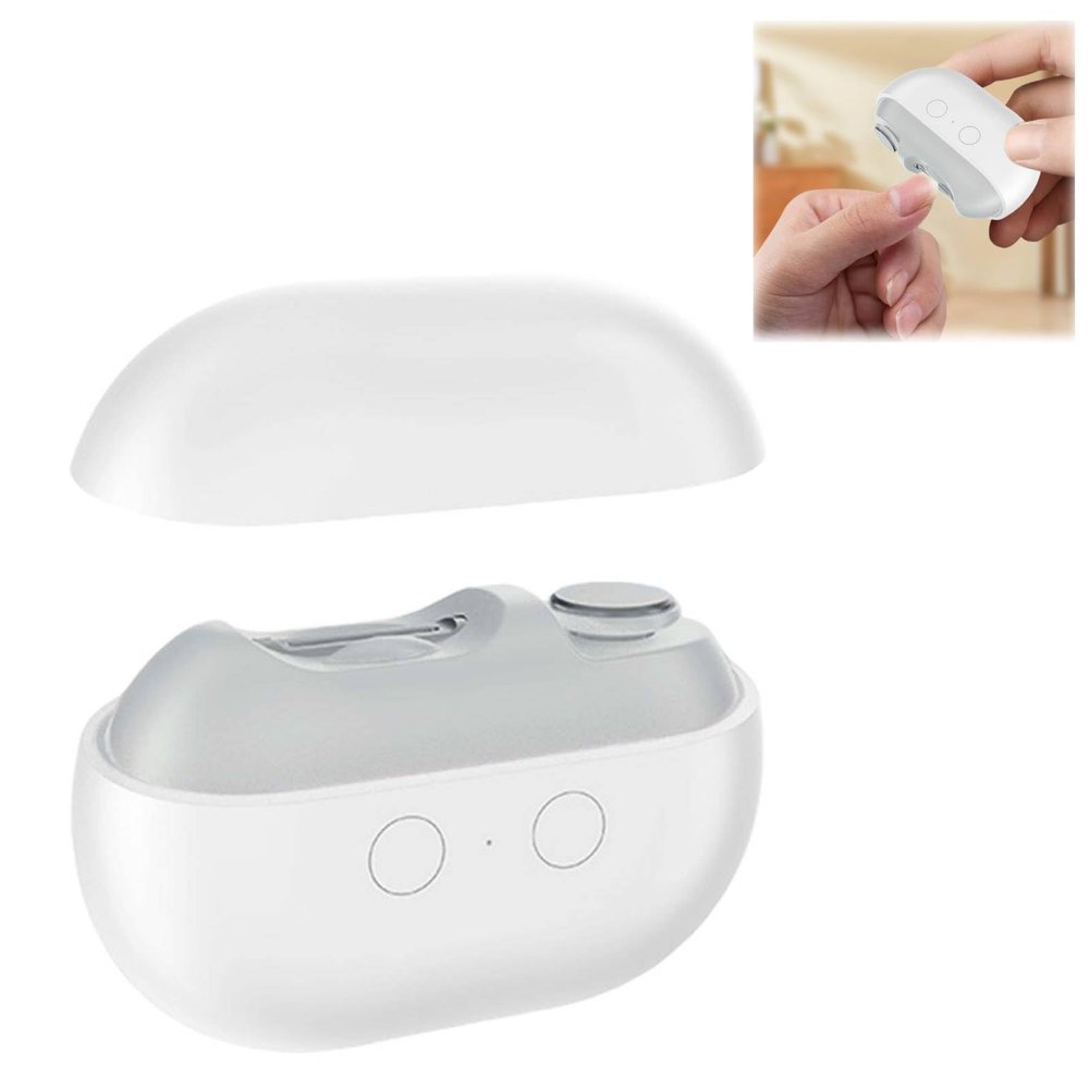 2025 Upgraded Electricity Nail Clipper,Electricity Nail Clipper for Babies,Adults and Seniors,with LED Light Nail Scraps Storage,USB Rechargeable,Two Speeds Gears,Effortless Precise Nail Care (White)