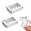 2 Pack Cotton Swab Holder for Travel Portable Metal Floss Pick Case with Lid Empty Metal Cotton Ball Holder Small Aluminum Alloy Storage Container for Cotton-Swabs Hair Ties Floss Pick Small Items view 1