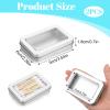 2 Pack Cotton Swab Holder for Travel Portable Metal Floss Pick Case with Lid Empty Metal Cotton Ball Holder Small Aluminum Alloy Storage Container for Cotton-Swabs Hair Ties Floss Pick Small Items view 4