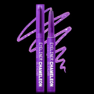 Multichrome Gel Eyeliner, Chroma Purple Shifting Glitter Eyeliner Pencil, Waterproof Long Lasting Metallic Holographic Colored Eye Liner Pen, Chameleon Multi-Dimensional Color Eyeshadow Makeup Pen-06