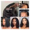 250% Density Deep Wave Lace Front Wig - 13x6/13x4 Lace Short Bob Human Hair Glueless Curly(250 Density,7X5 GLUELESS_10IN) view 3