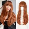 ALXNAN Hair Toppers For Women with Thinning Hair,26Inch Ginger Long Straight Layered Clip In Syntheticr topper hair pieces with Bangs view 1