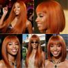 10A Brazilian #350 Orange Straight Human Hair Bundles 26 28 30 Inch 3 Bundles Long Ginger Red Silky Soft view 2
