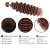 10A Brazilian #30 Honey Brown Deep Wave Human Hair Bundles 26 28 30 Inch 3 Bundles Long Medium Brown Curly view 3