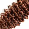 10A Brazilian #30 Honey Brown Deep Wave Human Hair Bundles 26 28 30 Inch 3 Bundles Long Medium Brown Curly view 4