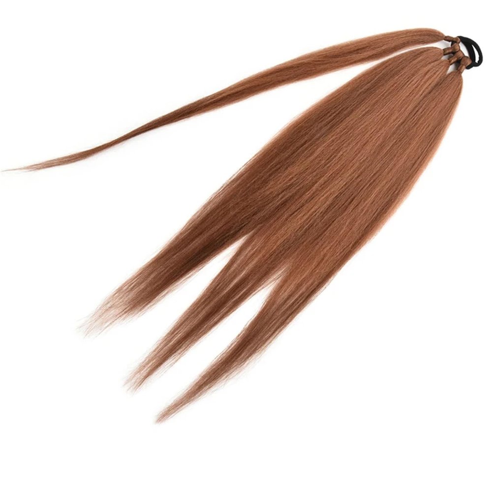 26 34 Inch Synthetic Long Braided Ponytailtail Extensions With Elastic Band Ombre Boxing Braid Hairpiece Women