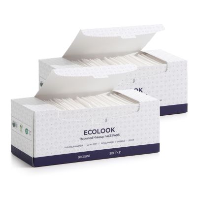 ECOLOOK Triple-Layer Cotton Facial Pads | Textured Exfoliating & Ultra-Soft Cotton Pads for Face | Reinforced Edges,Lint-Free & No Tear | Gentle for All Skin Types | Pair with Toner -2 Pack