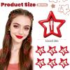 20 Pcs Hair Clip Stars Red, Red Star Snap Hair Barrettes, Non-Slip Metal Y2K Reds Stars Clips Accessories for Women Girls, Christmas Decorations view 4