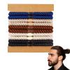 10pcs Mens Hair Ties - Braided Hair Ties for Thick, Curly Hair - Bracelet Hair Tie bands for Longhairs Men Bun - No Crease Coils for Men's Buns & Women's Long Hair view 1