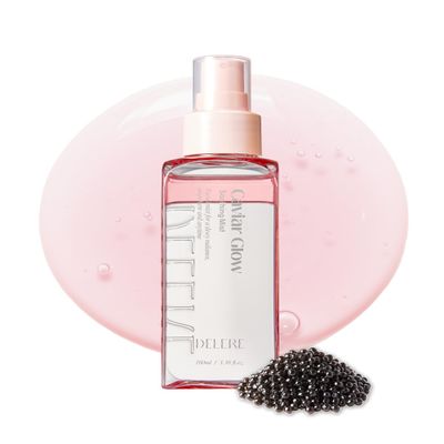 Delere Caviar Glow Soothing Mist | Hydrating Face Mist with Caviar Extract | Refreshing Caviar Collagen Spray for Radiant Hydration and Glowing Skin, 3.4oz