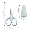 2 Pcs Eyebrow Scissors for Women, Professional Grooming Mini Scissors with Stainless Steel Straight Tip, 3.5 Inch Pink Small Scissors, Beauty Kit for Personal Care with PU Case, Gradient Blue view 3