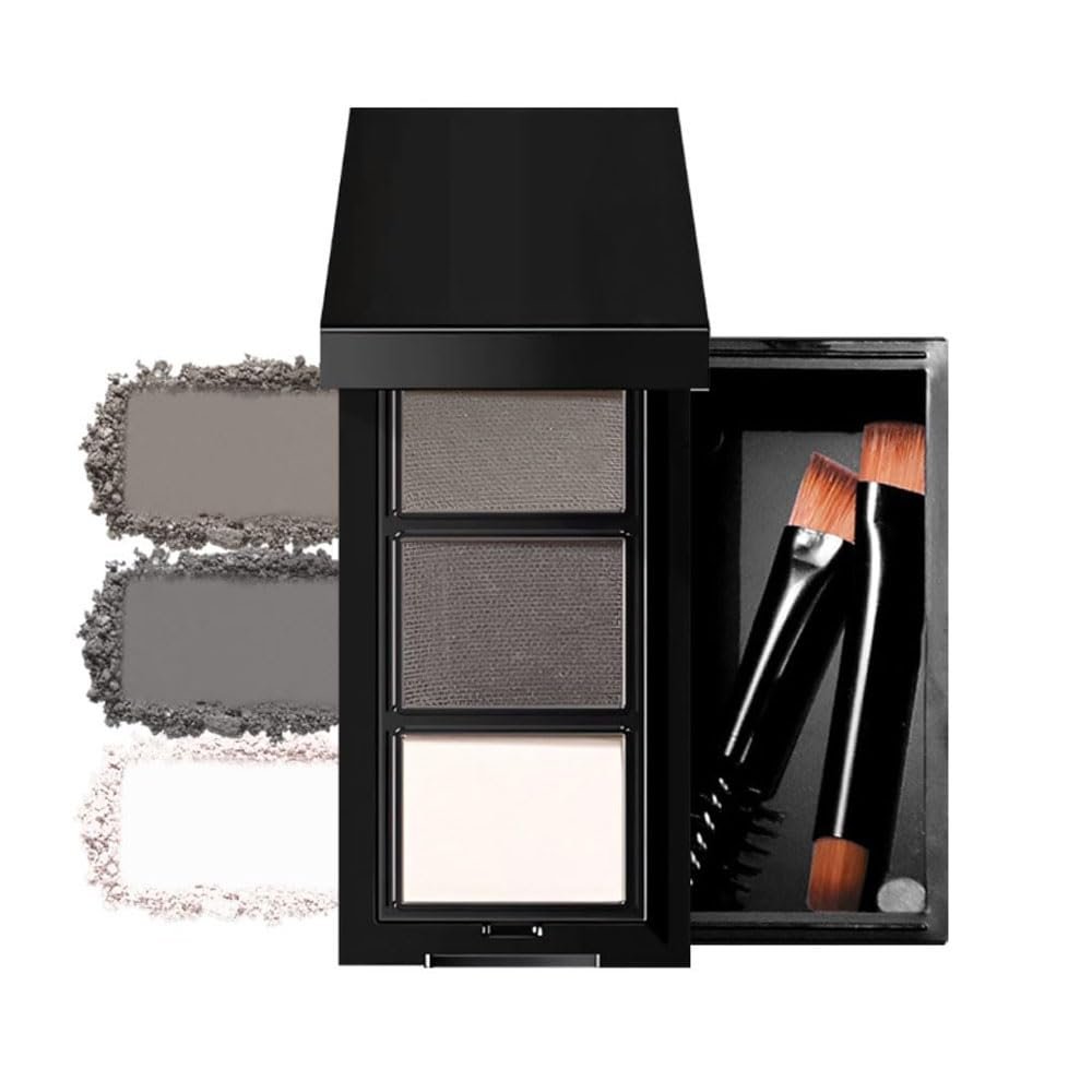 Eyebrow Powder Taupe Grey Kit,Eye Brow Powder for Women with Double-ended Eyebrow Brush,Long-Lasting Waterproof Two Colors Brow Filler Get Full Defined Natural Brows,Brown Eyebrow Powder Makeup