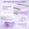 Electric Razors for Women - Upgraded Electric Shaver for Women with Magnetic Heads, Rotary Hair Remover Kit for Legs Bikini Face, Lady Trimmer for Sensitive Skin, Detachable and Waterproof, Purple view 4