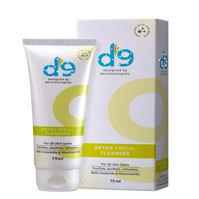 Detox Facial Cleanser Face wash | All Skin Types | Purifies/Soothes/Refreshes With Ceramide & Niacinamide | Designed by Dermatologists | Men & Women (Pack of 1 (75ml))