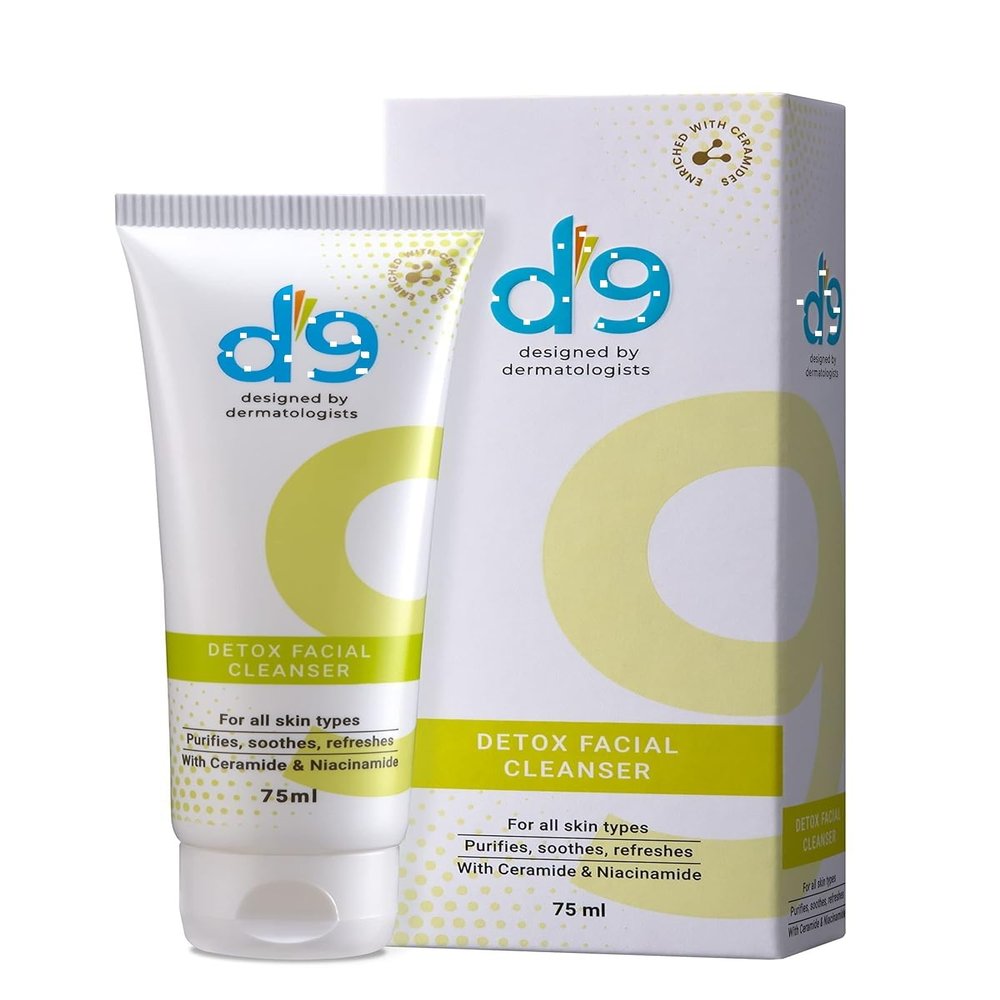 Detox Facial Cleanser Face wash | All Skin Types | Purifies/Soothes/Refreshes With Ceramide & Niacinamide | Designed by Dermatologists | Men & Women (Pack of 1 (75ml))