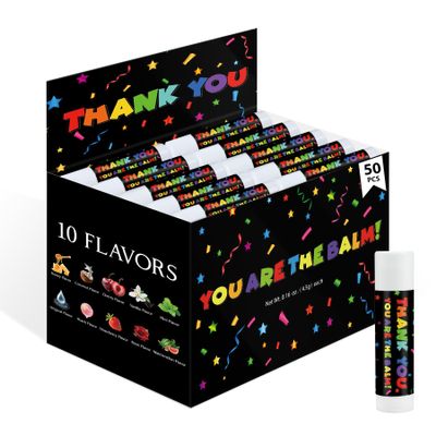 50 Pack Appreciation Lip Balm Gifts Bulk for Staff Teacher Team Employees Small Thank You Gift You Are The Balm Nurses Inspirational Lip Balm Reception Ideas Graduation Baby Shower Birthday Beeswax