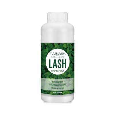 600ml Lash Shampoo Bulk, Eyelash Cleanser for Extensions, Safe Makeup Remover, Non-irritating or Burning Formula Eyelid Foaming Cleanser Best for Professional Salon and Home Use (Mint 600ml)