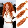 10A Grade #350 Ginger Deep Wave Human Hair Bundles 22 24 26 Inch 3 Bundles Deal Orange Red Brazilian Hair view 1