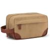 Travel Makeup Bag for Women Men,Capacity Cosmetic Bags,Vintage Pouch Organizer,Waterproof Toiletry Bags with Divider,Handle (Brown) view 1