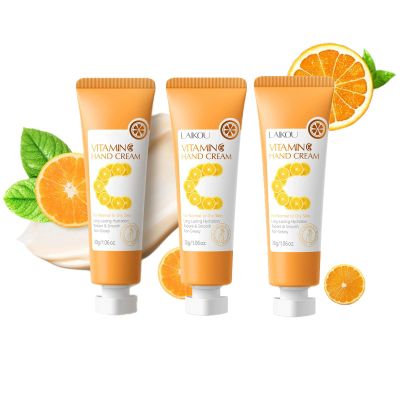 3 Pcs Vitamin C Hand & Body Lotion, Moisturizing Skin Care Hand Cream, Intensive Moisture Treatment for Extremely Dry, Rough Skin, Non-Greasy Fast-Absorbing Formula, Travel Size Lotion for All Skins