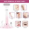 Electric Razors for Women, 3-in-1 Bikini Trimmer for Women with Nose Hair Trimmer & Eyebrow Razor, IPX5 Waterproof Cordless Rechargeable Womens Electric Shaver for Face Legs Armpits Pubic Hair Removal view 3